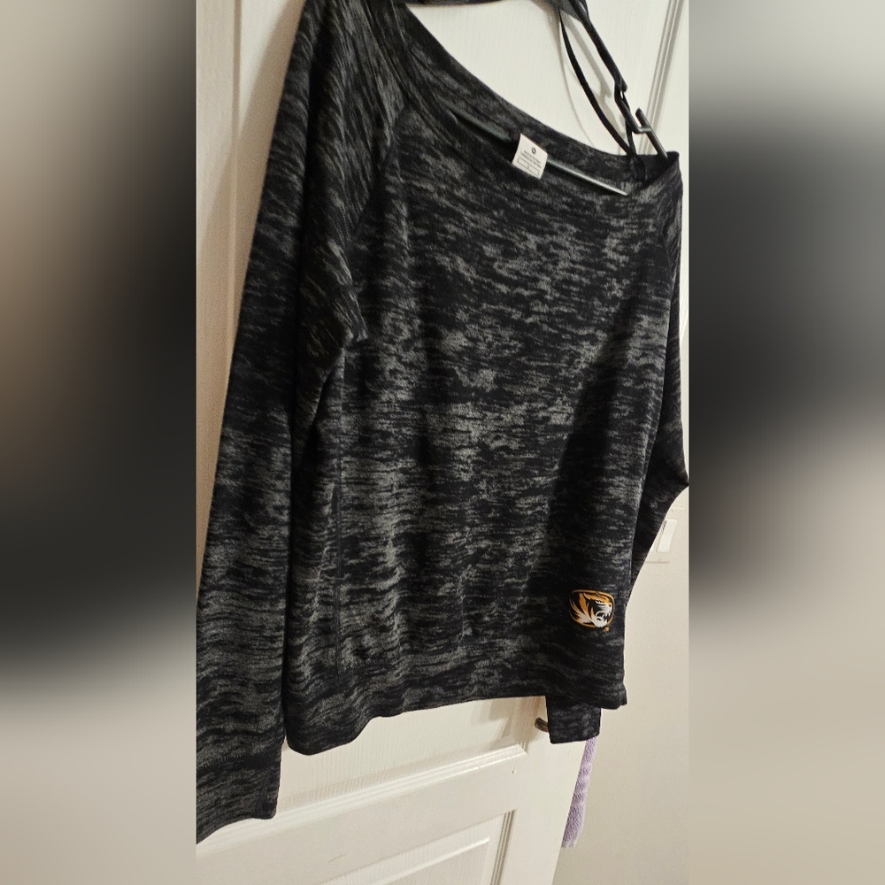 Nike University of Missouri MIZZOU Long Sleeve Heather Gray Top M